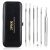 JPNK 6 PCS Blackhead Remover Comedones Extractor Acne Removal Kit for Blemish, Whitehead Popping, Zit Removing for Nose Face Tools with a Leather bag(Silver)