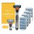 Amazon Brand – Solimo 5-Blade MotionSphere Razor for Men with Dual Lubrication and Precision Trimmer, Handle & 16 Cartridges (Cartridges fit Solimo Razor Handles only)